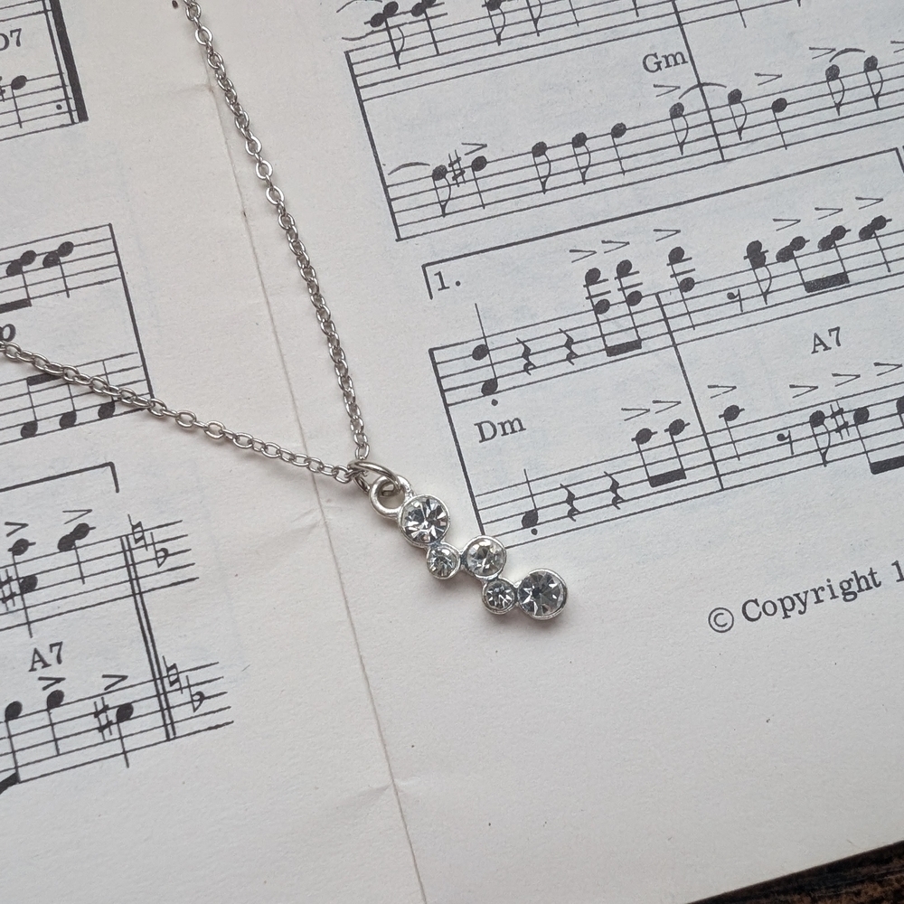 Elegant Silver Necklace with Crystal Accents
